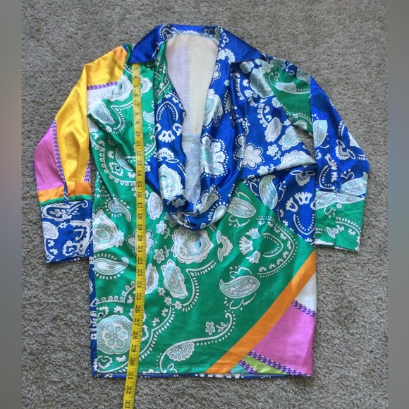 Silky Collared Deep Cowl-neck Shirt Dress - Picture 9 of 12